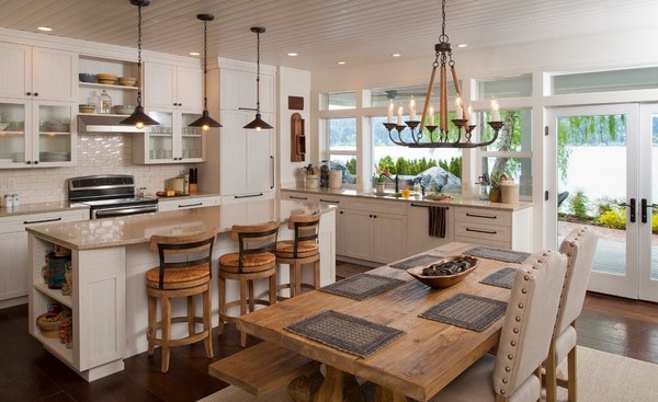 Cara membuat reka bentuk dapur dan ruang makan dengan gaya yang berbeza: idea foto untuk mengatur ruang makan dan dapur