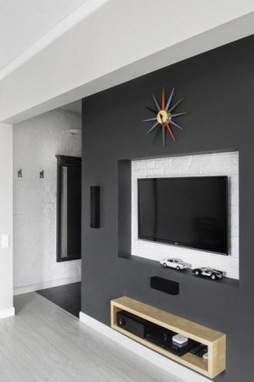 Návrh bytu v šedých tónech: fotografie bytu - 30 m2.