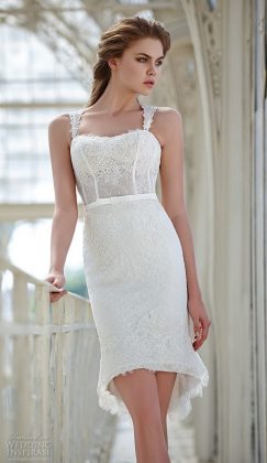 The most fashionable short wedding dresses: photo catalog of wedding dresses