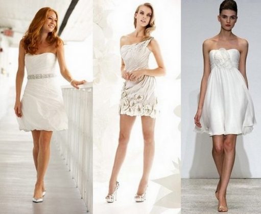 The most fashionable short wedding dresses: photo catalog of wedding dresses