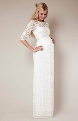 Maternity wedding dresses: a photo of wedding dresses for brides in position