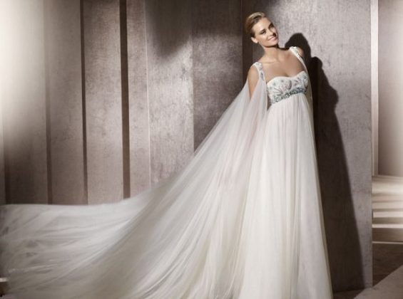 Maternity wedding dresses: a photo of wedding dresses for brides in position