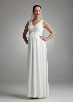 Maternity wedding dresses: a photo of wedding dresses for brides in position