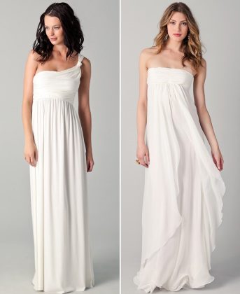 Maternity wedding dresses: a photo of wedding dresses for brides in position