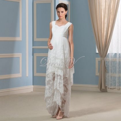 Maternity wedding dresses: a photo of wedding dresses for brides in position