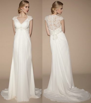 Maternity wedding dresses: a photo of wedding dresses for brides in position