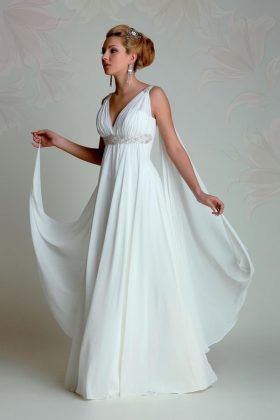 Maternity wedding dresses: a photo of wedding dresses for brides in position