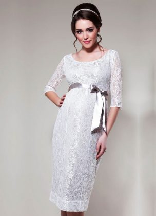 Maternity wedding dresses: a photo of wedding dresses for brides in position