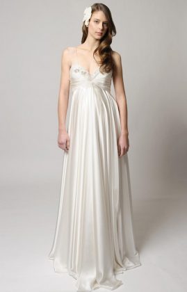 Maternity wedding dresses: a photo of wedding dresses for brides in position