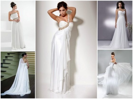 Maternity wedding dresses: a photo of wedding dresses for brides in position