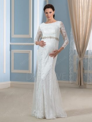 Maternity wedding dresses: a photo of wedding dresses for brides in position