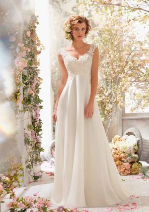 Maternity wedding dresses: a photo of wedding dresses for brides in position