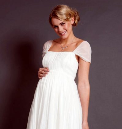 Maternity wedding dresses: a photo of wedding dresses for brides in position