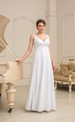 Maternity wedding dresses: a photo of wedding dresses for brides in position