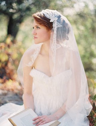 Bryllupsfrisyrer med slør: fotofrisyrer med kort og langt slør