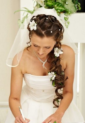 Hochzeitsfrisuren mit Schleier: Fotofrisuren mit kurzem und langem Schleier