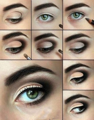 Kombinácia farieb v očných makeupoch: príklady fotografií
