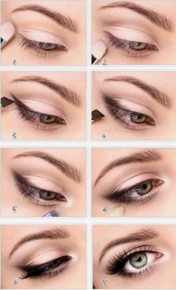 The combination of colors in eye makeup: photo examples
