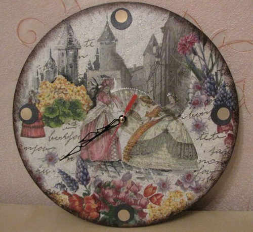 DIY ρολόγια decoupage - φωτογραφίες ιδέες decoupage