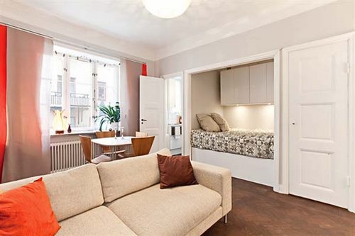 Diseño de un apartamento - estudio con una superficie de 28 metros cuadrados: foto