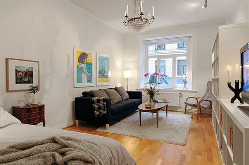 Design av en lägenhet - studio med en yta på 28 kvadratmeter: foto