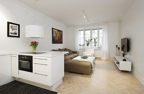 Design of an apartment - studio with an area of ​​28 square meters: photo