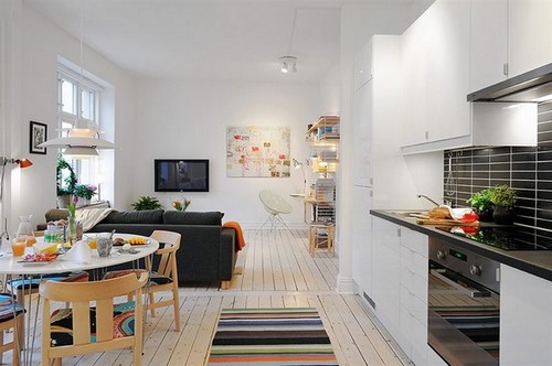 Design de um apartamento - estúdio com uma área de 28 metros quadrados: foto