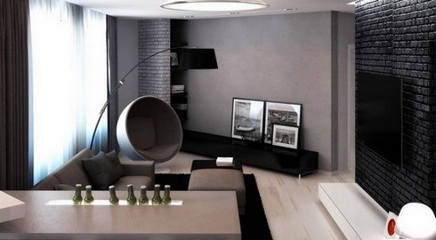 Male interior. Bachelor’s apartment: photo, design, details