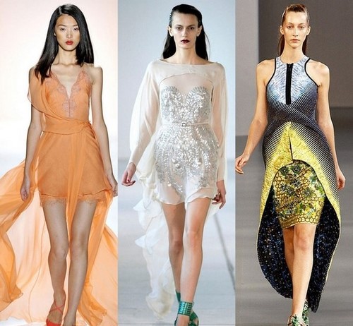 Vestidos assimétricos malho 2019-2020 - tendência da moda chique para mulheres