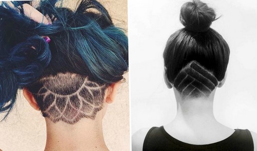 Extreme haircuts with shaved nape and temples