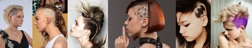 Extreme haircuts with shaved nape and temples