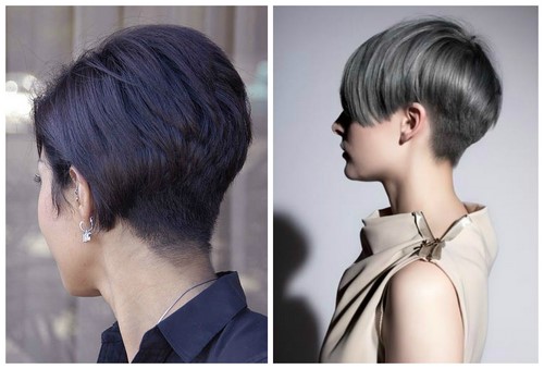 Extreme haircuts with shaved nape and temples