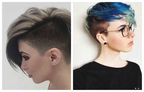 Extreme haircuts with shaved nape and temples