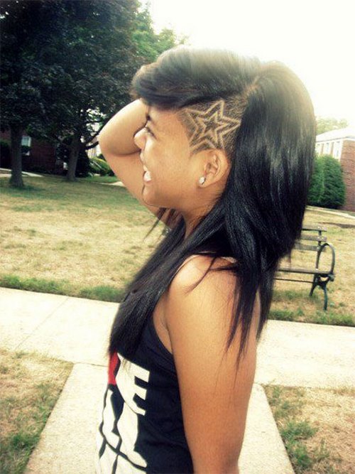 Extreme haircuts with shaved nape and temples