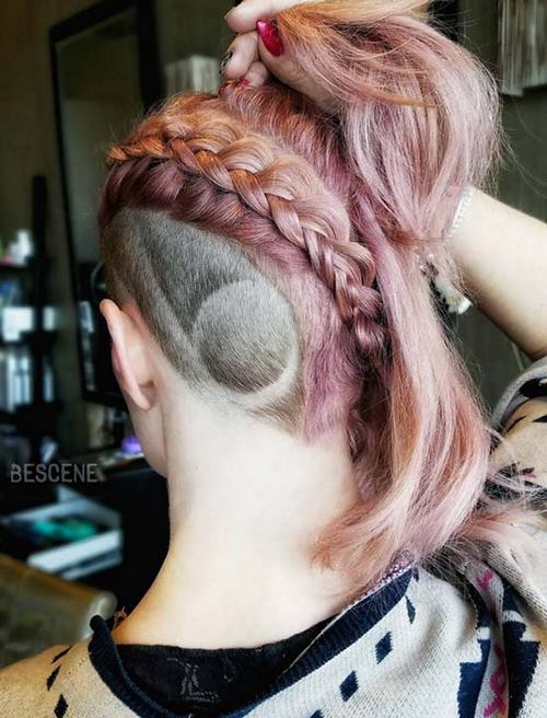 Extreme haircuts with shaved nape and temples