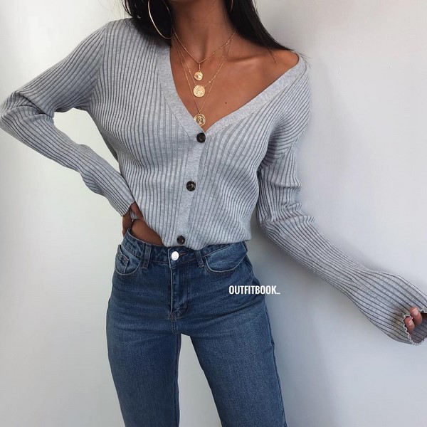 Sweater fesyen wanita 2019-2020 - trend, model baru, gambar busana bergaya dengan sweater