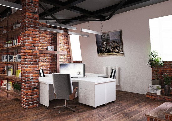Modern office design ideas. The original interior of the office cabinet