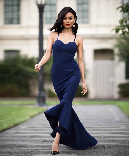 Evening, cocktail, casual blue dresses: styles, new models