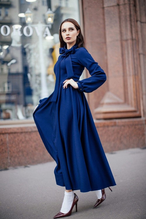 Este, koktél, alkalmi kék ruhák: stílusok, új modellek