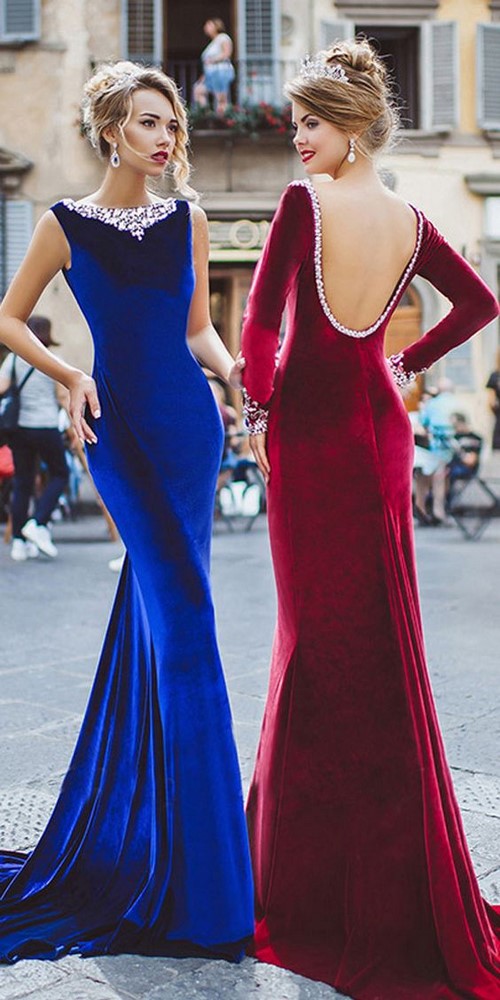 Kveld, cocktail, uformelle blå kjoler: stiler, nye modeller