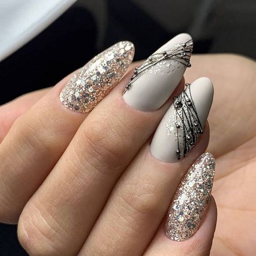 Spectacular manicure on long nails. New Design