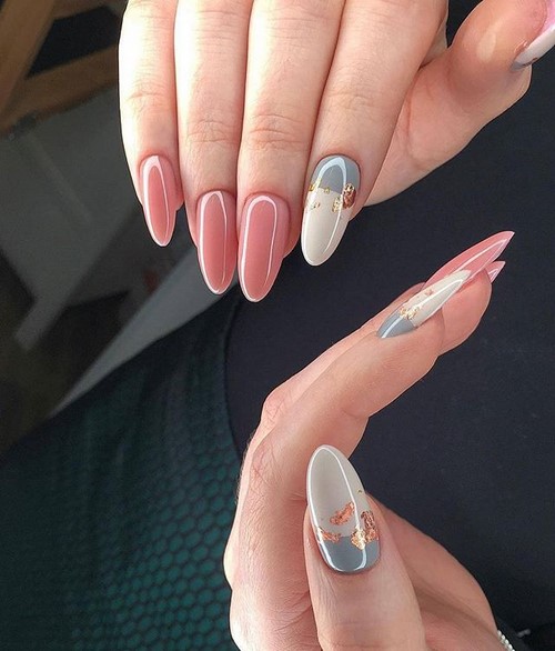 Espectacular manicura en uñas largas. Nuevo diseño