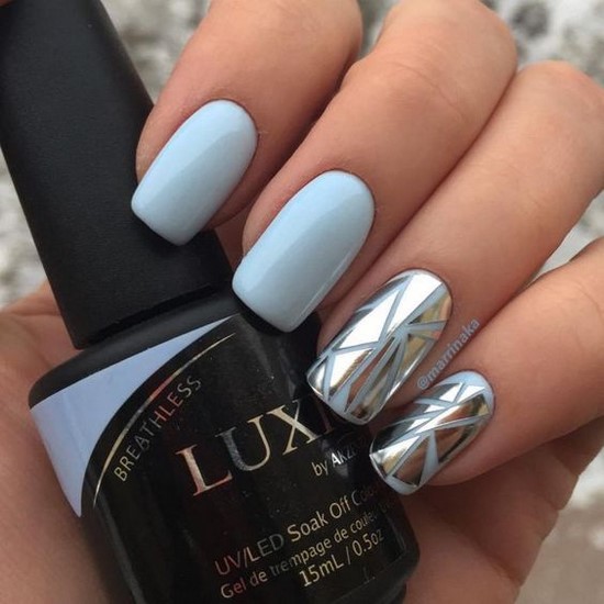 Amazing blue manicure in charming interpretations