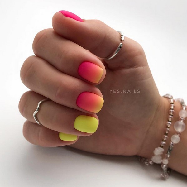 Playful and inspiring pink manicure. The brightest design trends