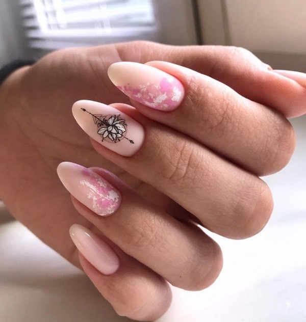 Playful and inspiring pink manicure. The brightest design trends