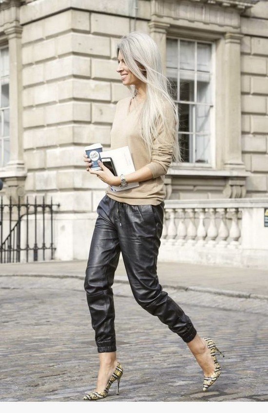 Pantalones de cuero: ¡una prenda imprescindible de la temporada de frío! Cómo usar pantalones de cuero