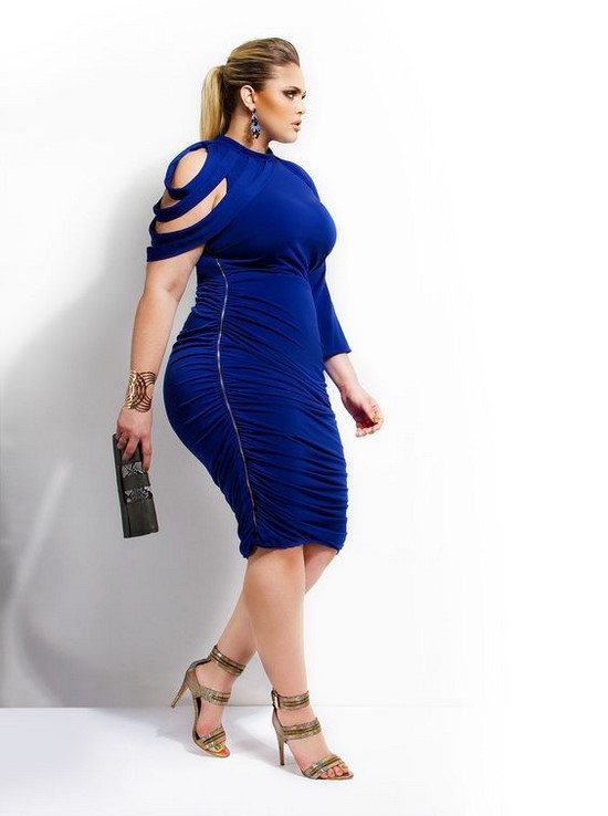 Gaun Tahun Baru untuk wanita berlebihan berat badan. Koleksi gambar model