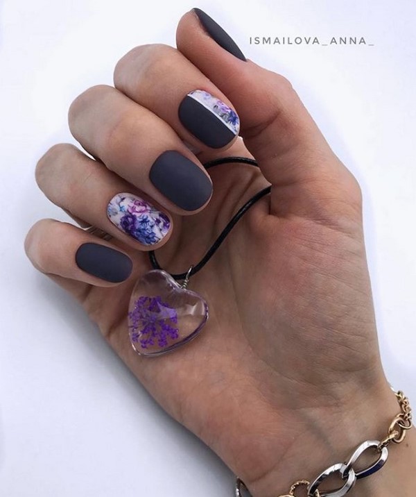 Tren segar reka bentuk manicure pendek. Foto Idea. Trend